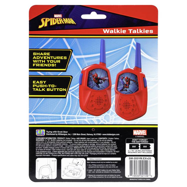 Spider-Man walkie talkies set of two - British product