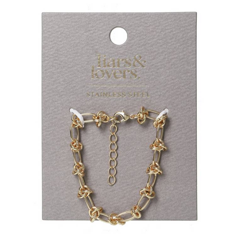 Liars & Lovers gold-tone stainless steel knot bracelet - (British brand)