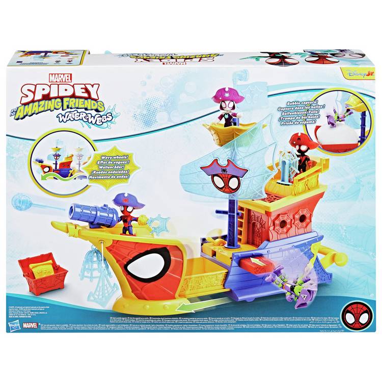 Spidey pirate ship toy with Spidey and Goblin figures, imported from the UK