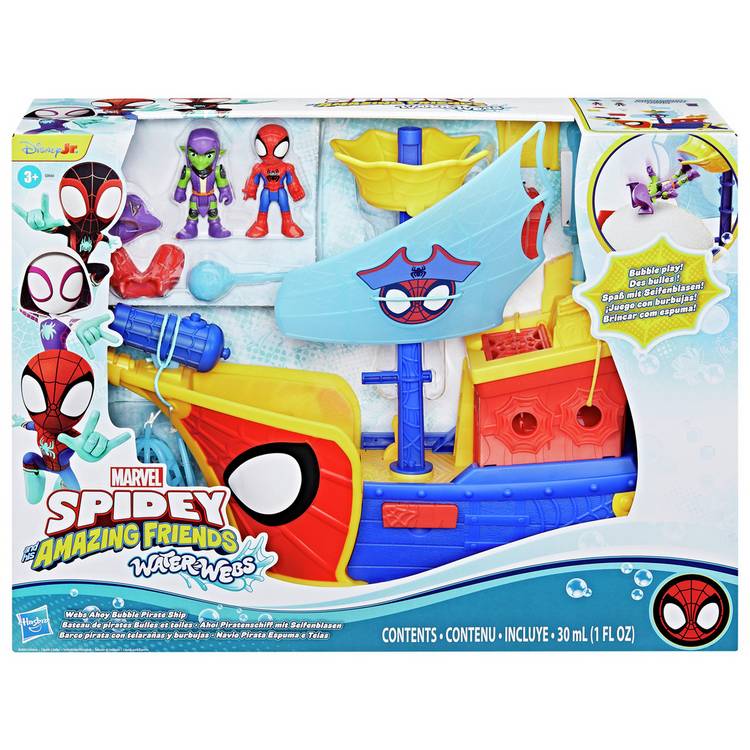Spidey pirate ship toy with Spidey and Goblin figures, imported from the UK
