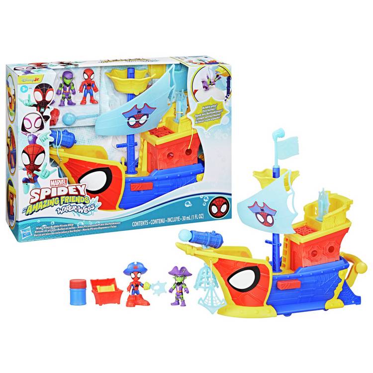 Spidey pirate ship toy with Spidey and Goblin figures, imported from the UK