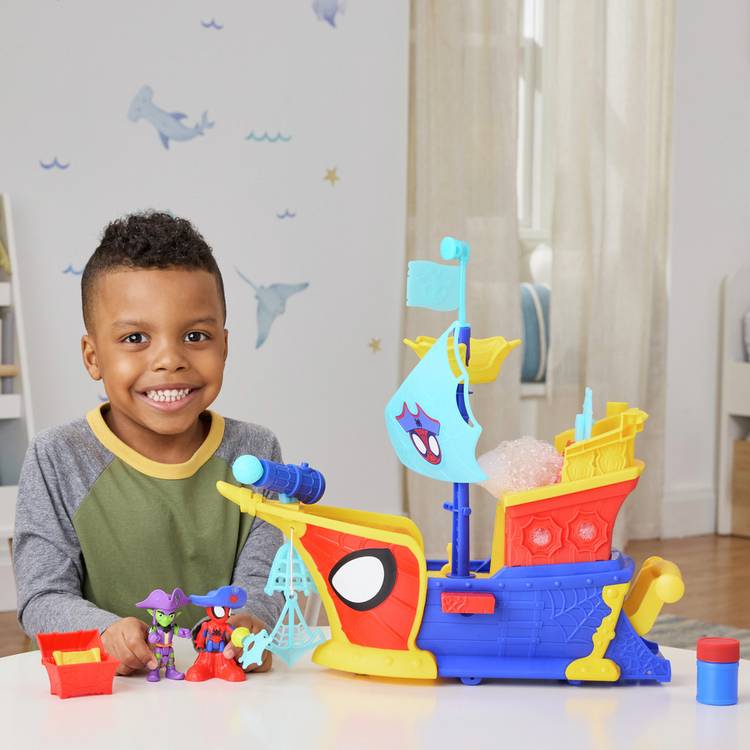 Spidey pirate ship toy with Spidey and Goblin figures, imported from the UK