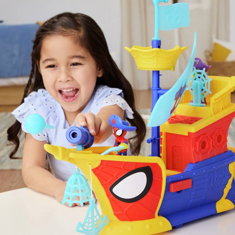 Spidey pirate ship toy with Spidey and Goblin figures, imported from the UK