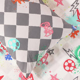 Argos Home Checkerboard Graffiti Kids Bedding Set Single, imported from the UK