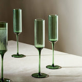 Argos Habitat Green Wide Ribbed Set of 4 Champagne Flutes- Buy online at McGrocer