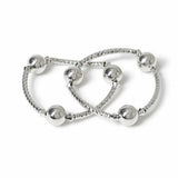 Freedom silver-tone ball stretch bracelets 2 pack (British brand)