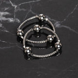 Freedom silver-tone ball stretch bracelets 2 pack (British brand)