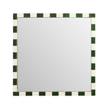 Habitat striped green resin wall mirror 51x51cm, imported from the UK