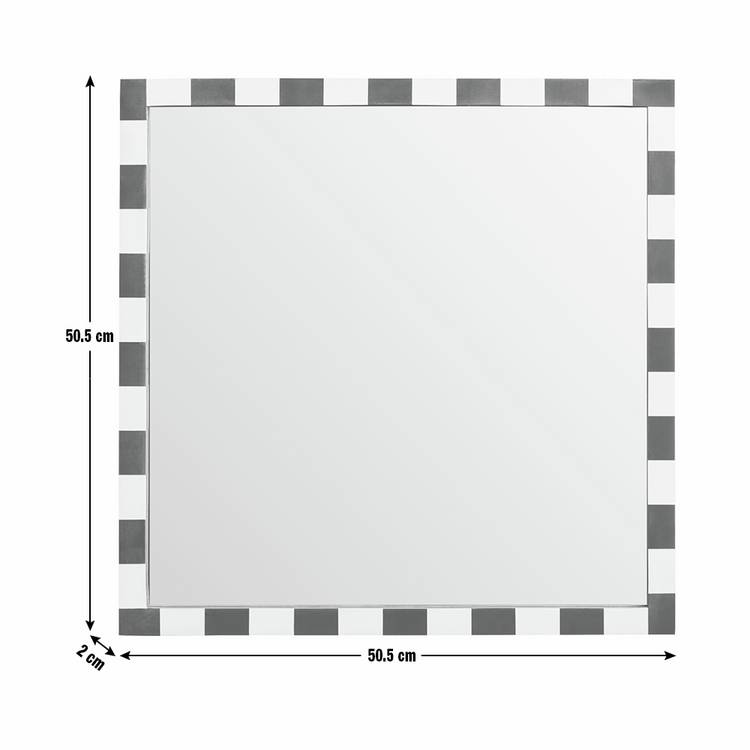 Habitat striped green resin wall mirror 51x51cm, imported from the UK