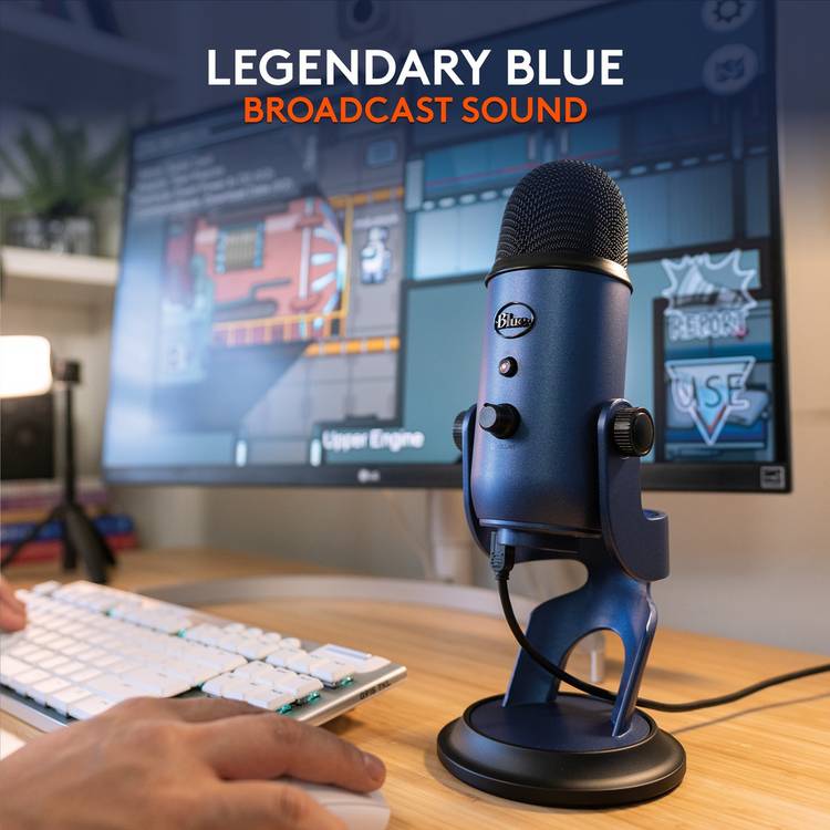 Logitech Blue Yeti USB microphone midnight blue (British brand)