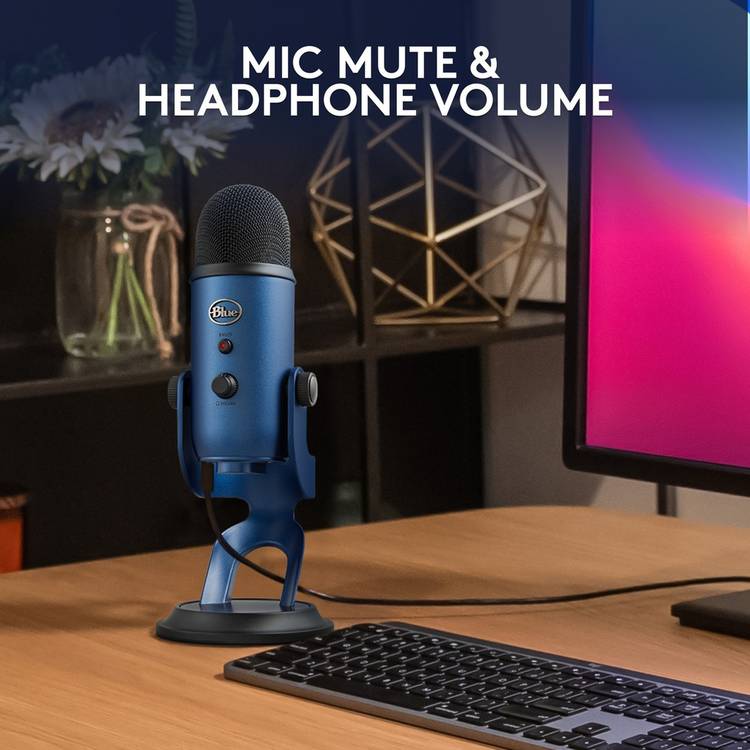 Logitech Blue Yeti USB microphone midnight blue (British brand)