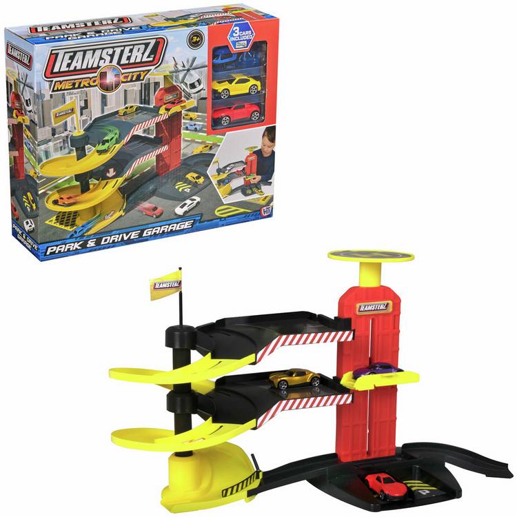 Teamsterz Metro City garage playset with 3 vehicles, UK version