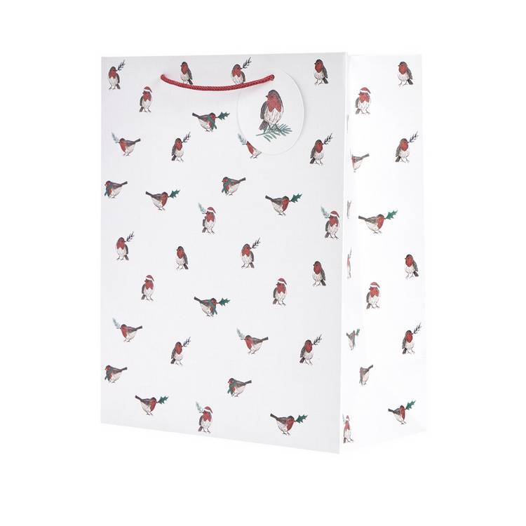 Argos Home pack of 3 robin printed large gift bags, UK version