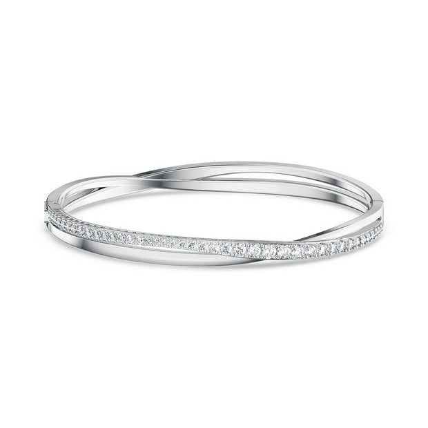 Swarovski rhodium plated crystal bangle (British brand)