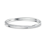 Swarovski rhodium plated crystal bangle (British brand)