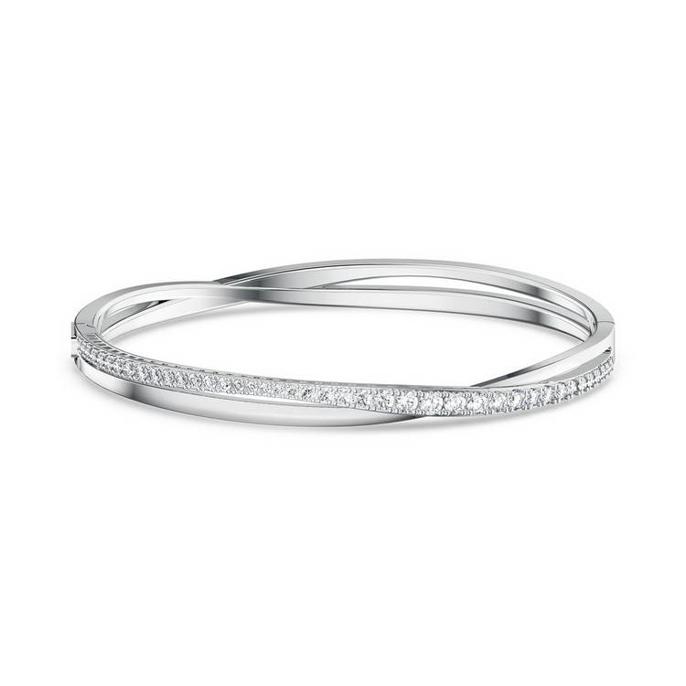 Swarovski rhodium plated crystal bangle (British brand)