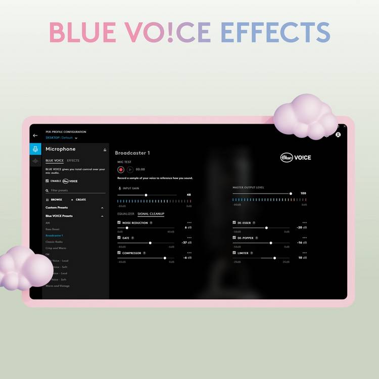 Logitech Blue Yeti Sweet Pink USB microphone (British brand)