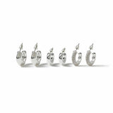 Freedom silver crystal hoop earring set 15mm, imported from the UK
