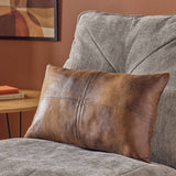 Argos Argos Home Faux Leather Cushion Tan 50x30cm- Buy online at McGrocer