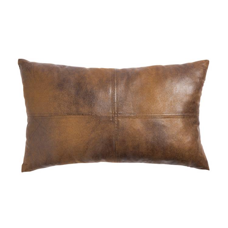 Argos Home faux leather cushion tan 50x30cm - British product
