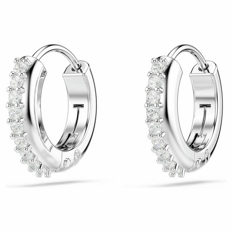 Swarovski rhodium-plated crystal mini hoop earrings - British product