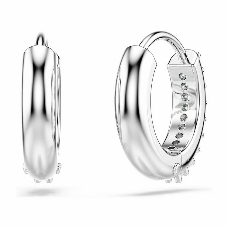 Swarovski rhodium-plated crystal mini hoop earrings - British product