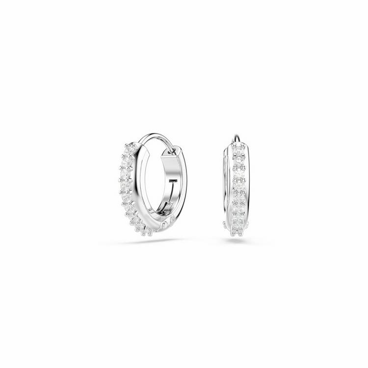 Swarovski rhodium-plated crystal mini hoop earrings - British product