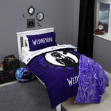 Wednesday purple kids bedding set single duvet cover and pillowcase, imported from the UK