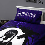 Wednesday purple kids bedding set single duvet cover and pillowcase, imported from the UK