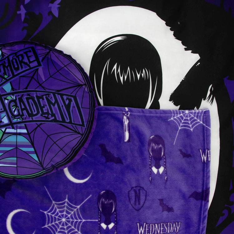 Wednesday purple kids bedding set single duvet cover and pillowcase, imported from the UK