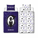 Wednesday purple kids bedding set single duvet cover and pillowcase, imported from the UK