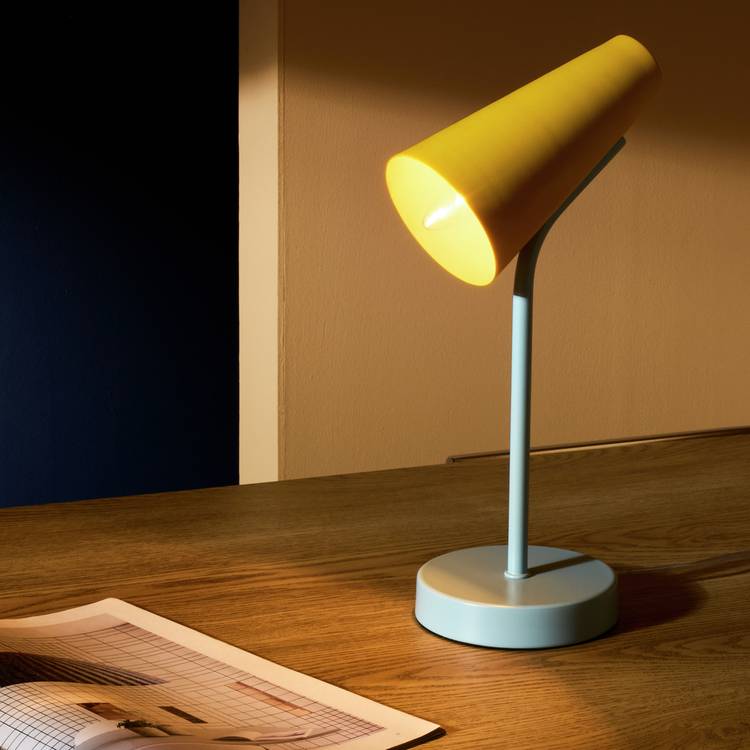 Habitat desk lamp yellow and blue H34cm, imported from the UK