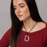 Freedom gold and black cord pendant necklace 53cm, UK version