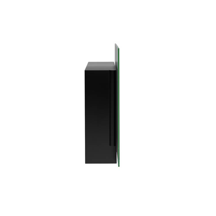 Be Modern Amari electric fire wall-mounted black glass, imported from the UK