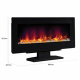 Be Modern Amari electric fire wall-mounted black glass, imported from the UK