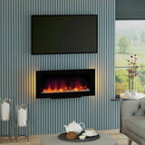 Be Modern Amari electric fire wall-mounted black glass, imported from the UK