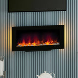 Be Modern Amari electric fire wall-mounted black glass, imported from the UK