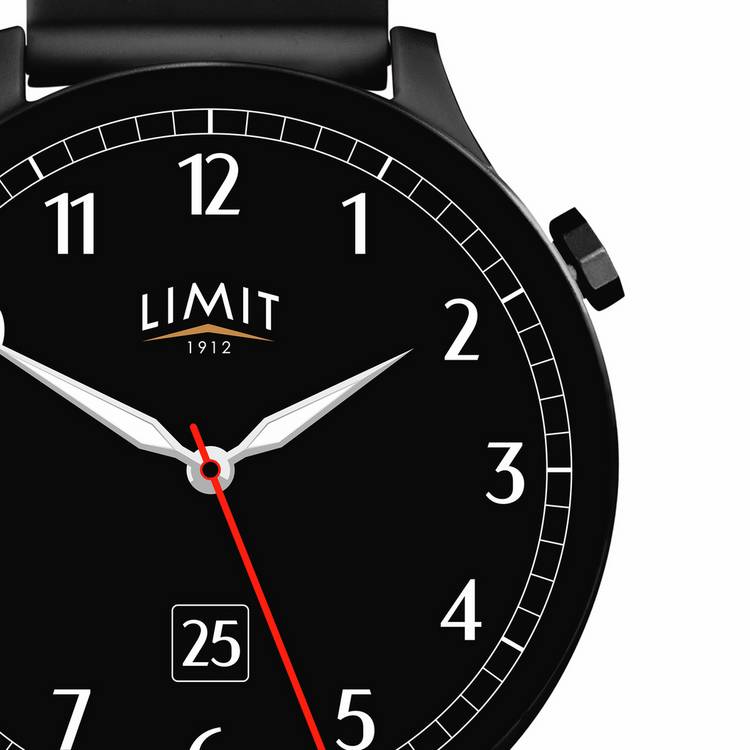 Limit smart watch black silicone strap (British brand)