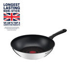 Tefal Titanium Edition stainless steel wok 28cm (British brand)