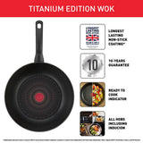 Tefal Titanium Edition stainless steel wok 28cm (British brand)