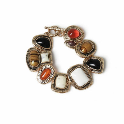 Argos Freedom Gold Tone Oversized Mixed Stone Bracelet 24cm- Buy online at McGrocer