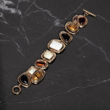 Freedom gold tone oversized mixed stone bracelet - British product
