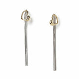 Argos Freedom Gold-tone Mixed Metal Heart Chain Drop Earrings- Buy online at McGrocer