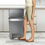 Simplehuman grey plastic pedal bin 45 litres (British brand)