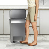 Simplehuman grey plastic pedal bin 45 litres (British brand)