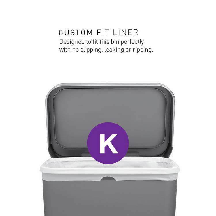 Simplehuman grey plastic pedal bin 45 litres (British brand)
