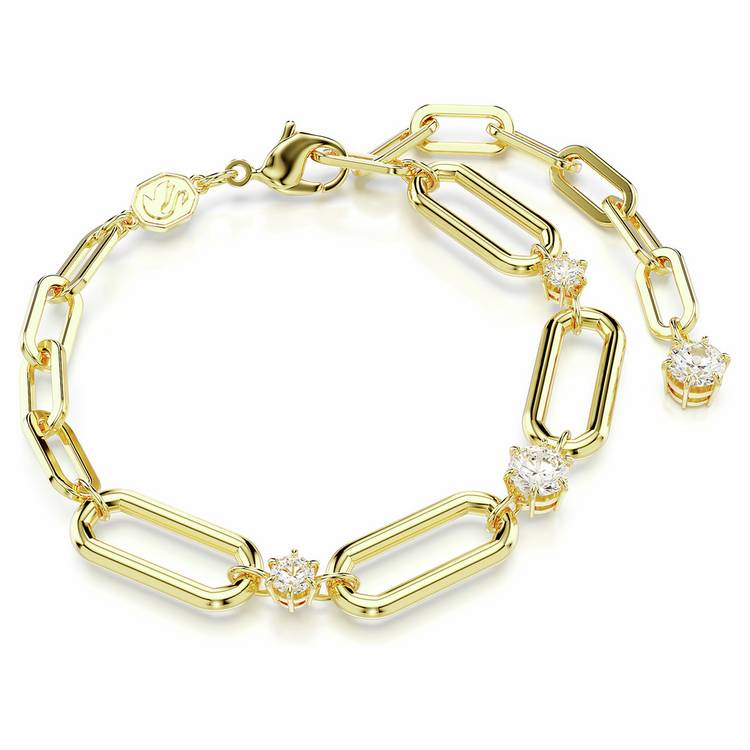 Swarovski gold-tone crystal chain bracelet 15.5cm - British product