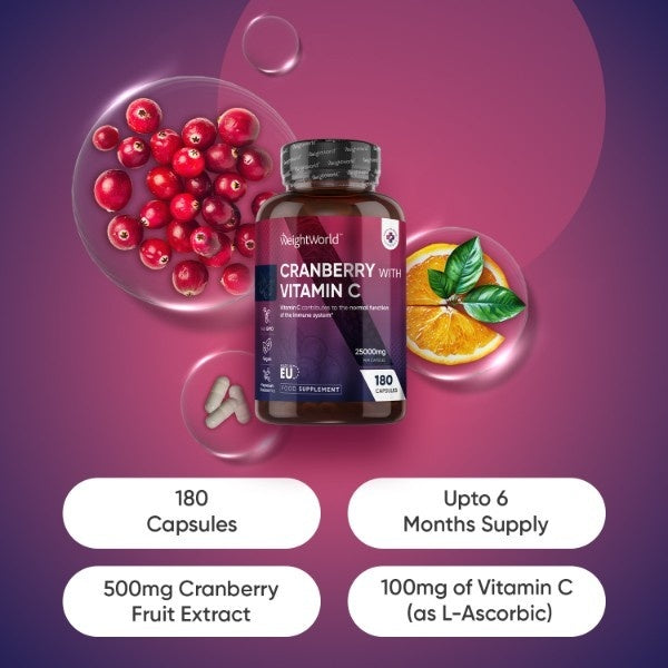 WeightWorld cranberry capsules 50000mg 180 capsules, UK version