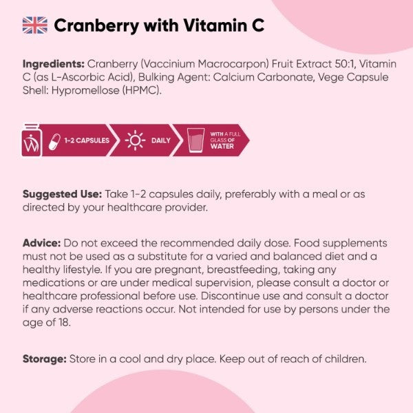 WeightWorld cranberry capsules 50000mg 180 capsules, UK version