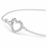 Swarovski infinity heart bracelet rhodium plated crystal, UK version
